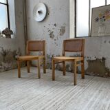 Pair of Baumann chairs beech and cannage