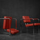 Scandinavian Bauhaus chrome armchairs