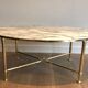 Neoclassical Oval Coffee Table in Brass and Carrara Marble, Janse House