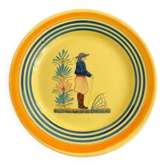 Earthenware plate Quimper HB henriot