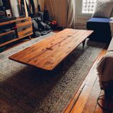 Table basse en bois et laiton