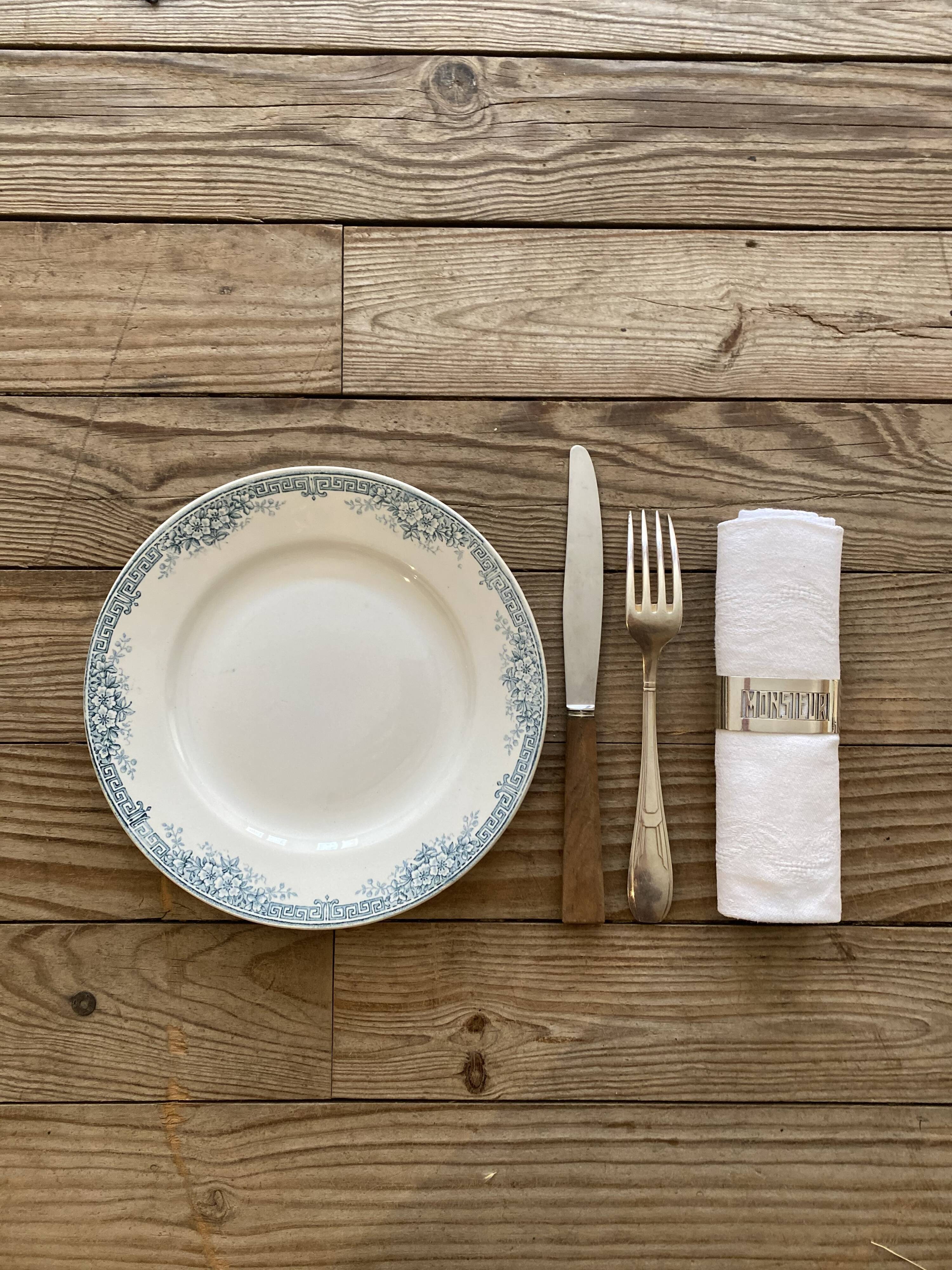 Silver metal towel ring "Madame" - "Sir"