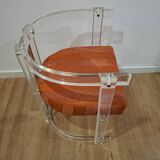Set of 6 Acrylic and Chrome Chairs, Italy, 1970s
