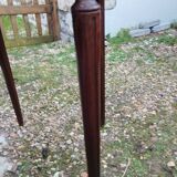Table bouillotte ancienne avec plateau marbre style louis xvi