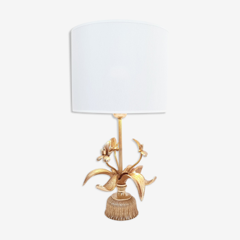 Lampe dorée à décor végétal par Massive, 1970