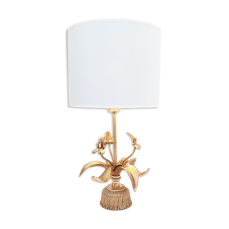 Golden lamp with vegetal decoration by Massive, 1970