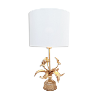 Lampe dorée à décor végétal par Massive, 1970