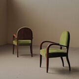 Pair of Art Deco armchairs in mahogany, circa 1930.