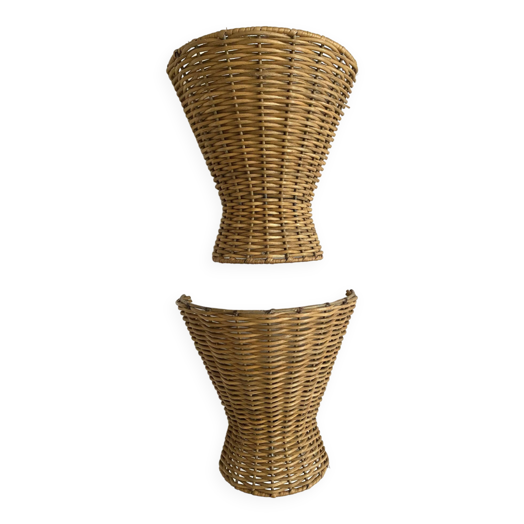 Pair of 60s rattan wall lights