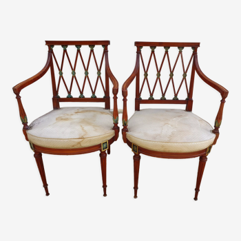 Paire de fauteuils art nouveau en acajou