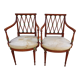 Pair of art nouveau mahogany armchairs