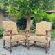 Pair of louis xiv period walnut armchairs, 17th century