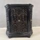 Antique decorative fireplace insert ornate cast iron black 1900s French style