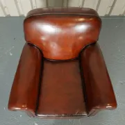 Victorian Leather Armchairs and Sofa in Burgundy, Set of 3