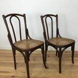 2 chairs in curved wooden and canning