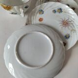 coffee pot, cup and saucers