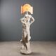 Antique floor lamp statue of a Nereid in concrete, 20th century.