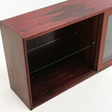 Danish Hundevad rosewood wall unit display cabinet 70s mid century vintage
