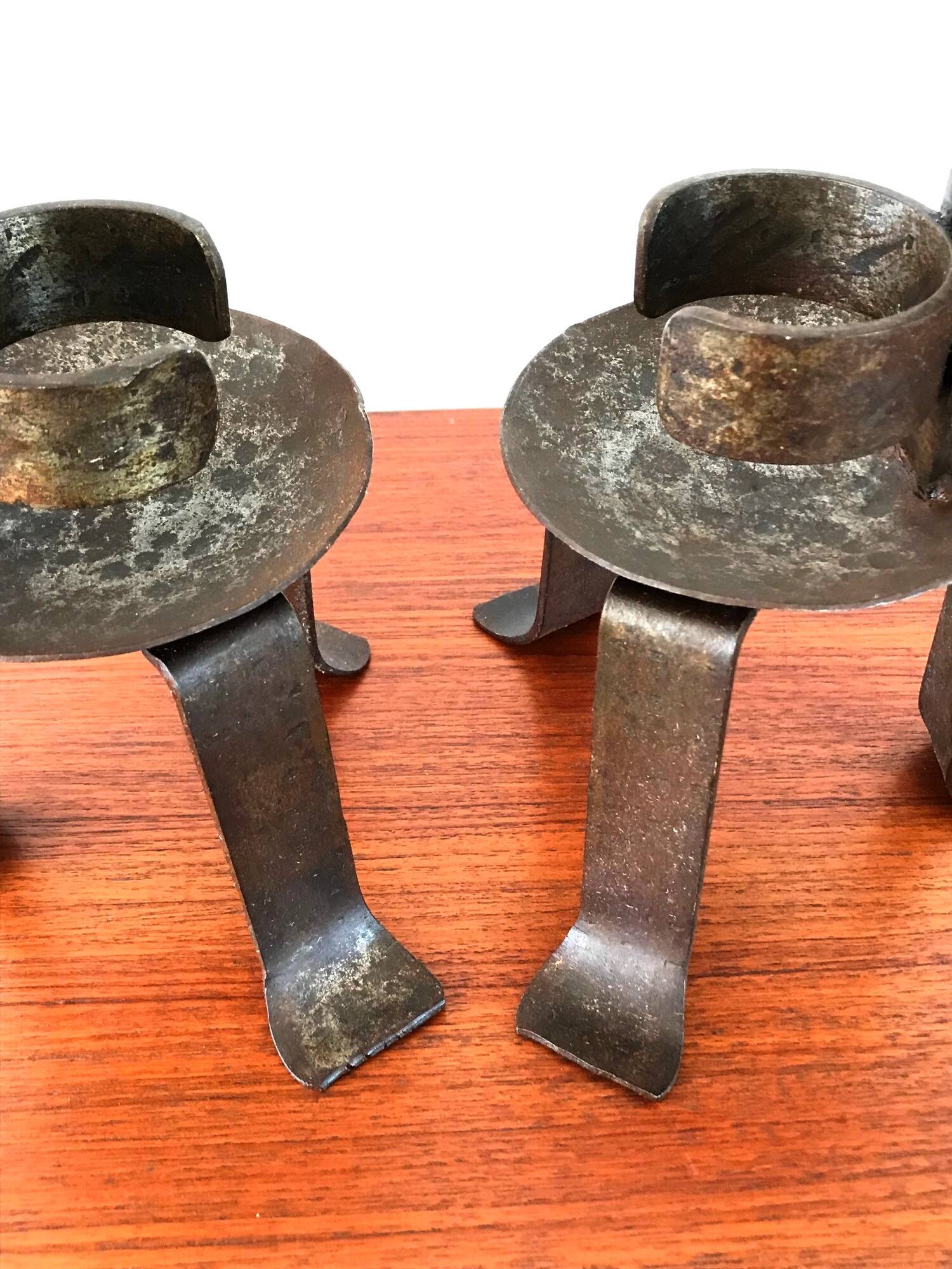 Vintage wrought iron candle holders from the 70s