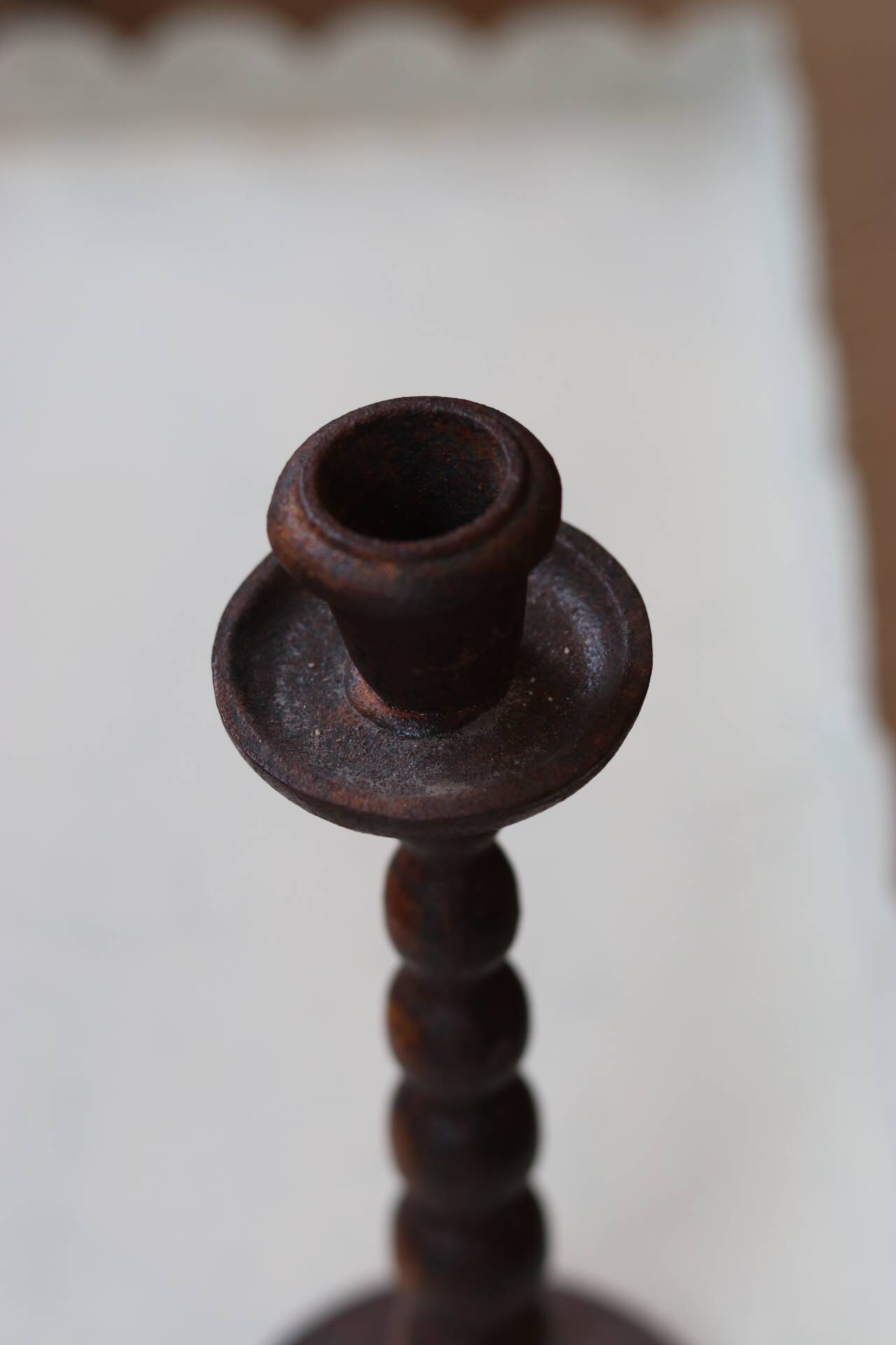 Cast iron candlestick, late 19th century