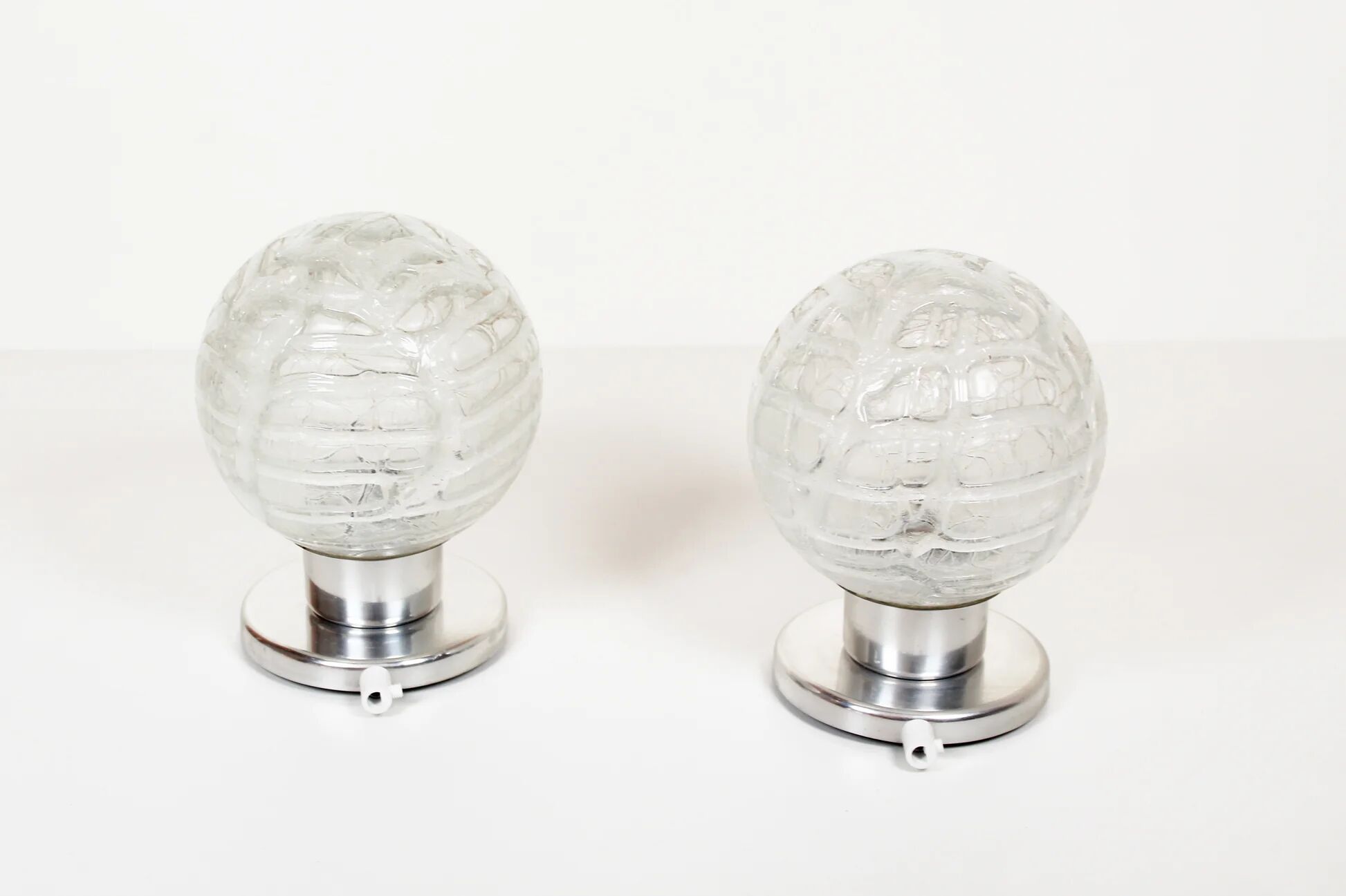 Pair of vintage chrome wall lamps by Doria Leuchten