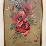 Bouquet of flowers oil painting: signed G.CORDIER