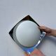 White glass and stainless steel ceiling light