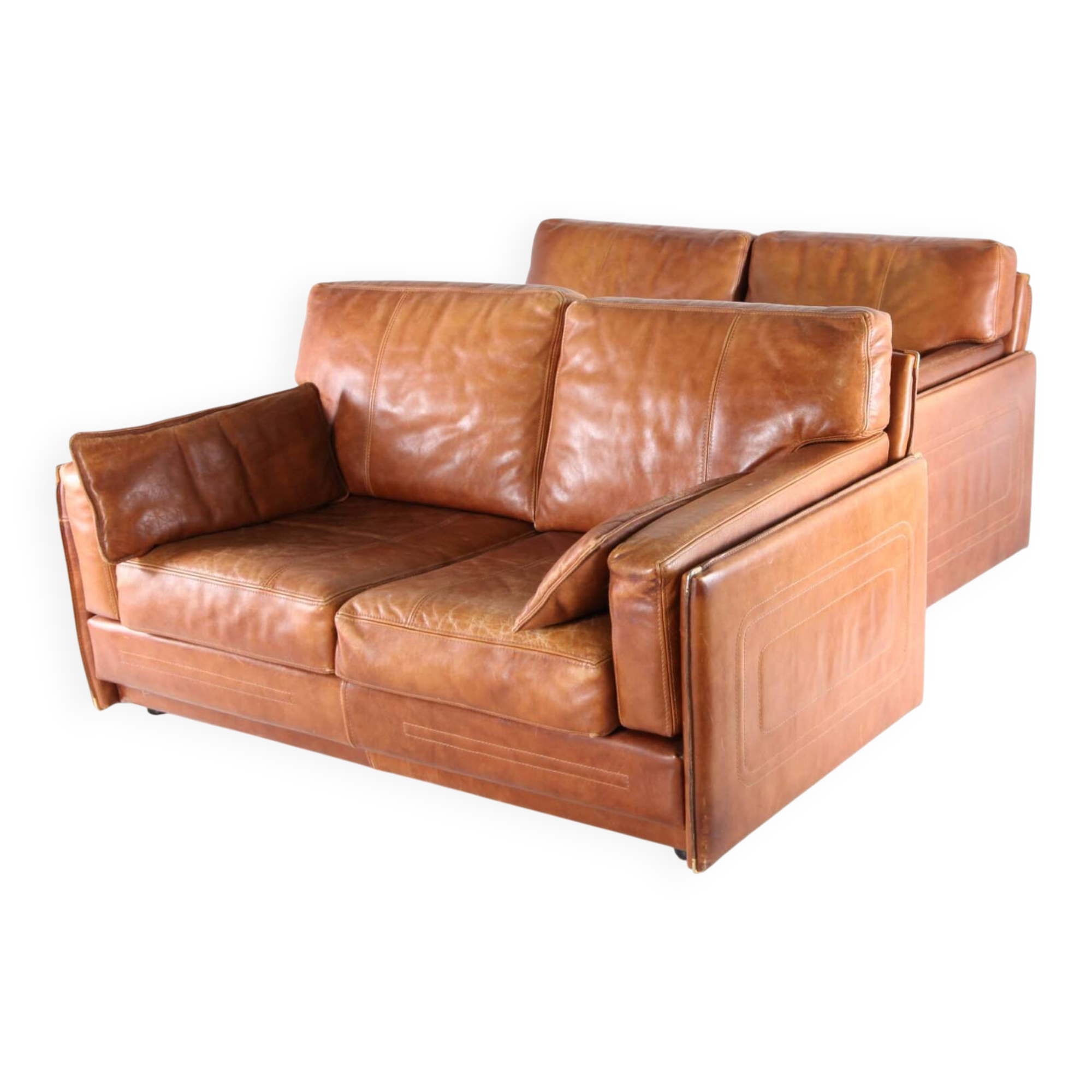 Paire de canapés cuir Roche Bobois