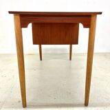 Danish Petite Teak & Beech Desk, 1950s.