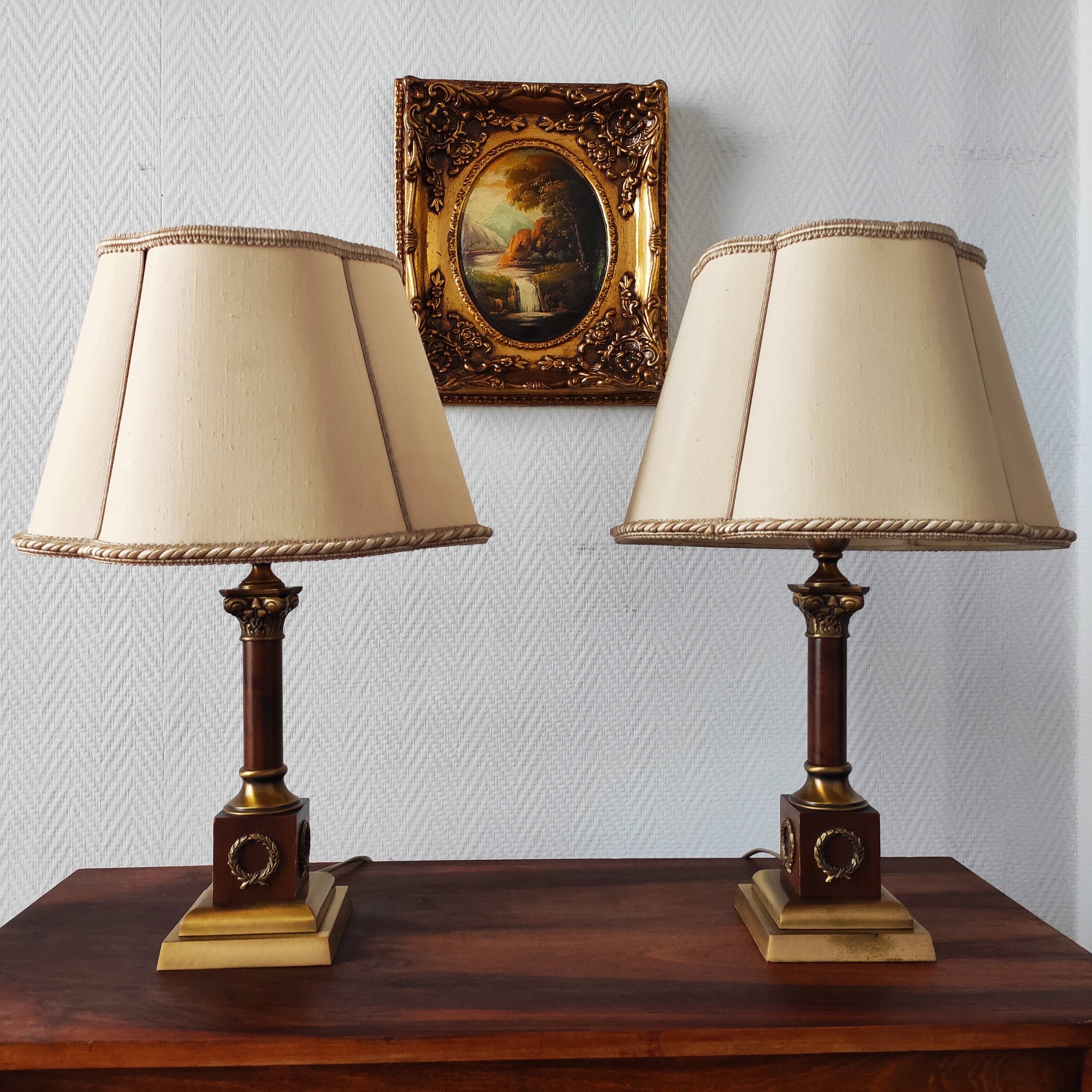 Pair of neo-classical Empire style lamps