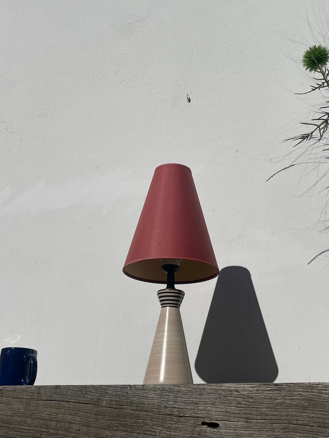 Cone-shaped ceramic lamp signed Le Dauphin