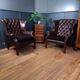 2x Chesterfield wingback armchair