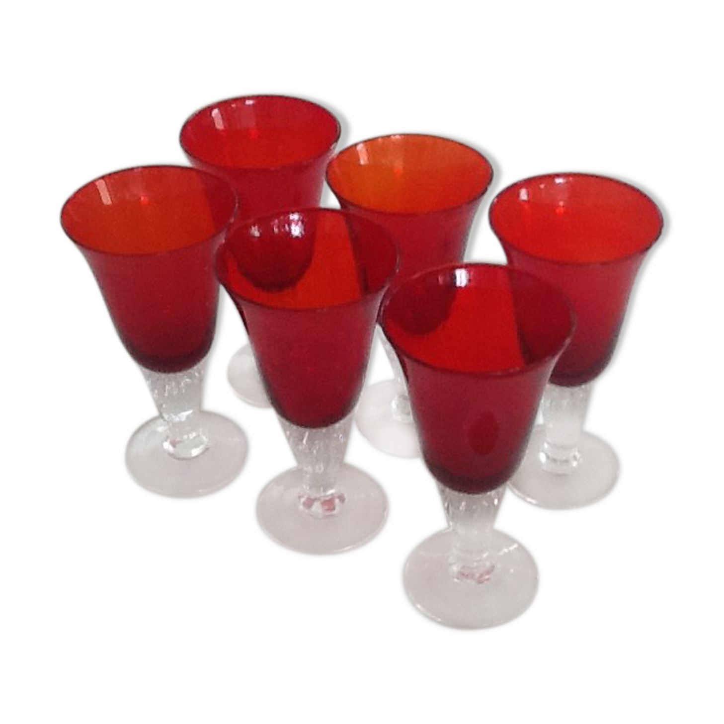 Red water glasses