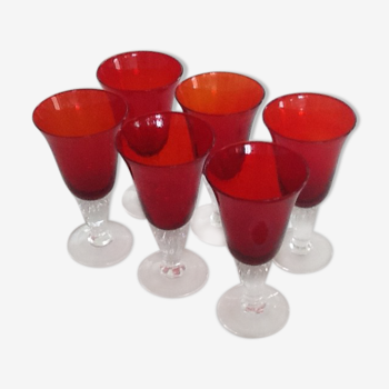 Red water glasses