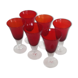 Red water glasses