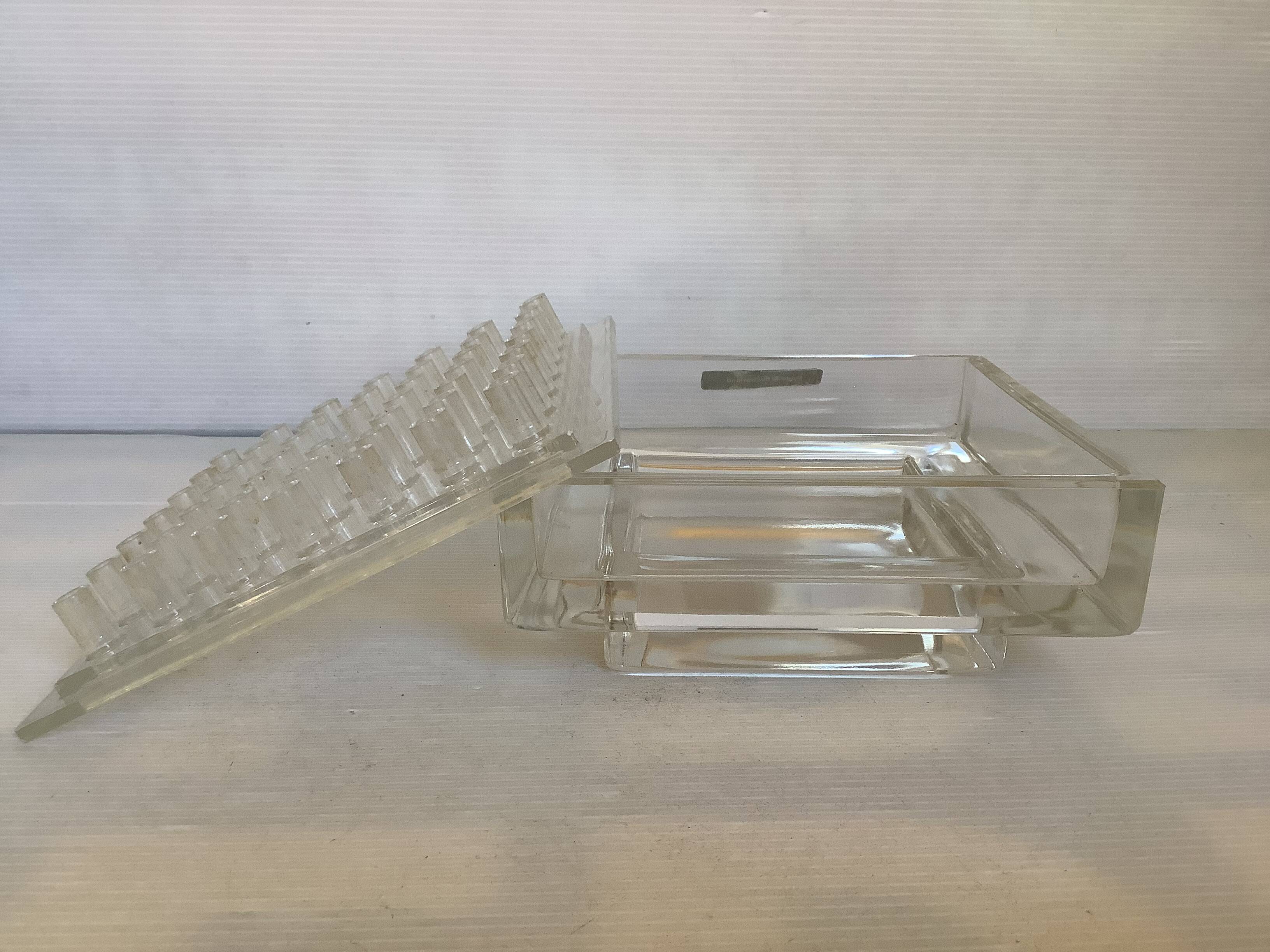 Lucite and Swiss glass flower vase