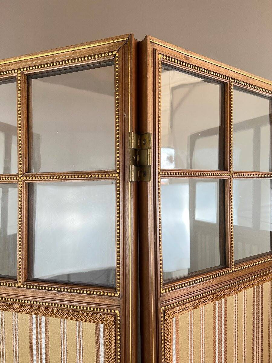 Antique Four-Leaf Screen, 19th Century flag