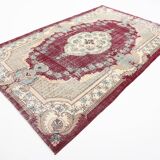 7x11 Wine Red & Beige Classic Persian Rug, 201x323 Cm