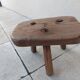 Tabouret tripode de ferme vintage en bois
