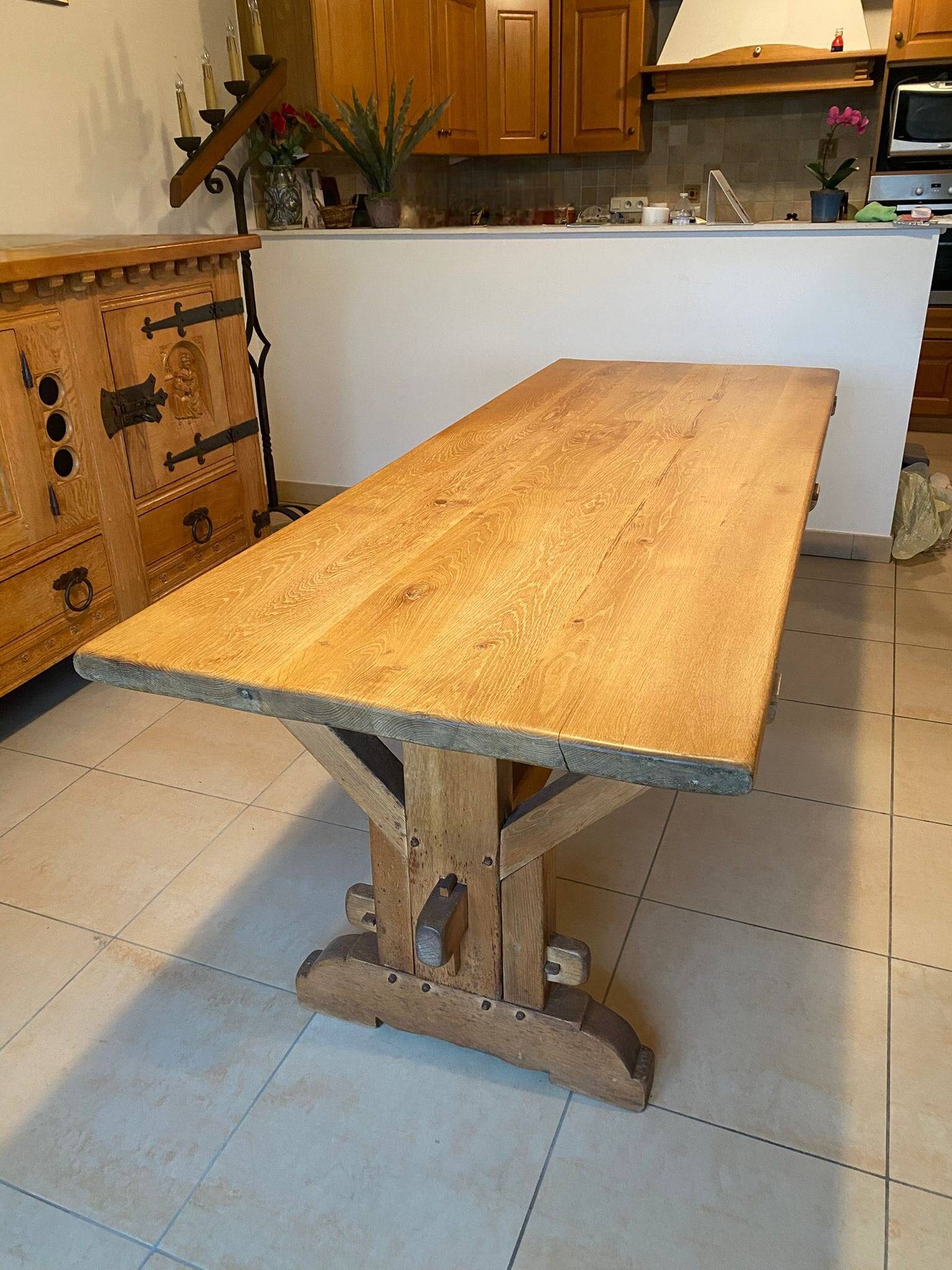 Solid oak farmhouse table