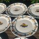 Set of twelve flat plates - Vintage Badonviller model DOC 30s/40s