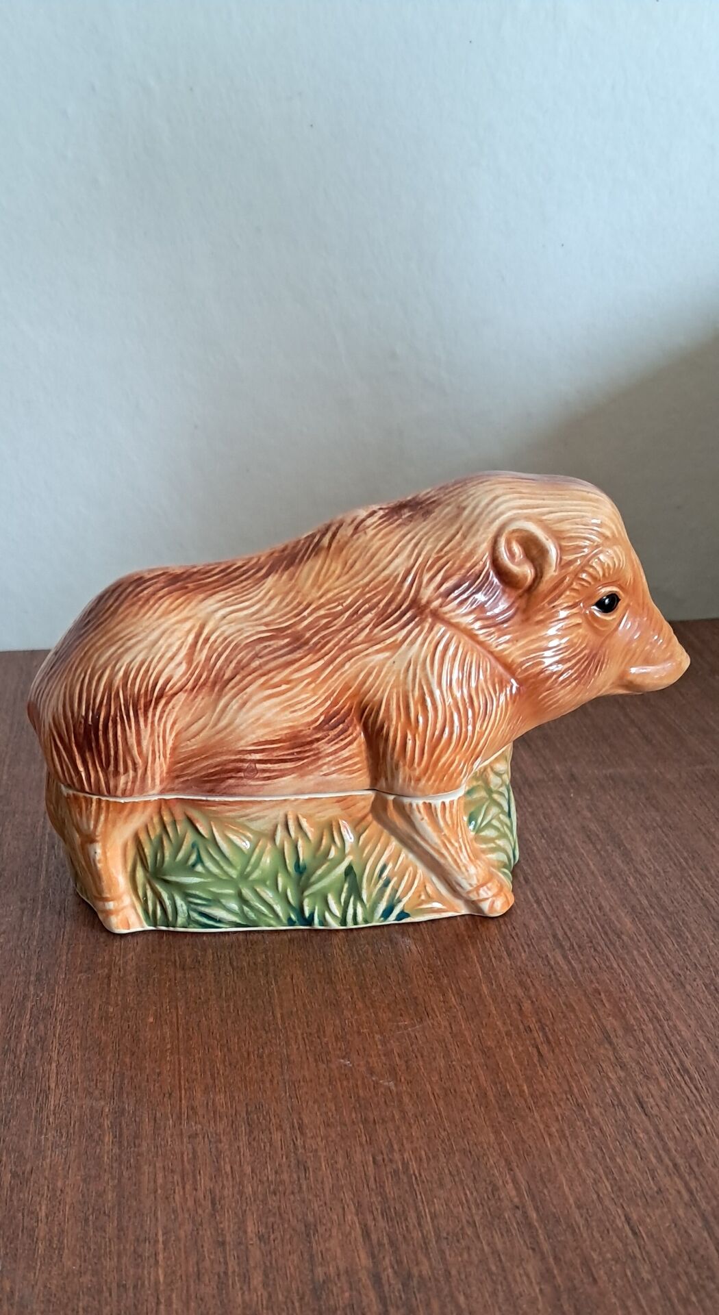 Terrine in Barbotine Michel Caugant. Boar shape.
