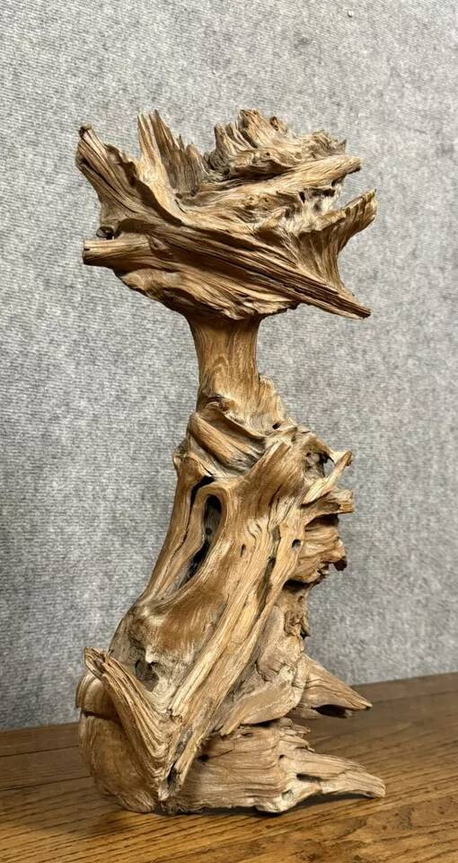 Brutalist art: large sculpture made from a teak root around 1970