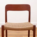 Chaise - Niels Otto Møller - modèle 75 - Corde danoise refaite - Restaurée