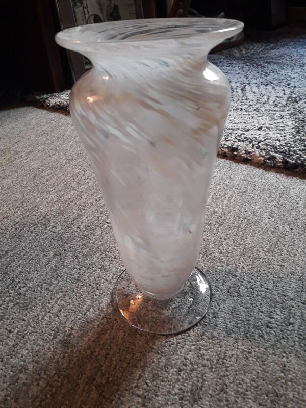 Vase vintage très original en verre de Clichy