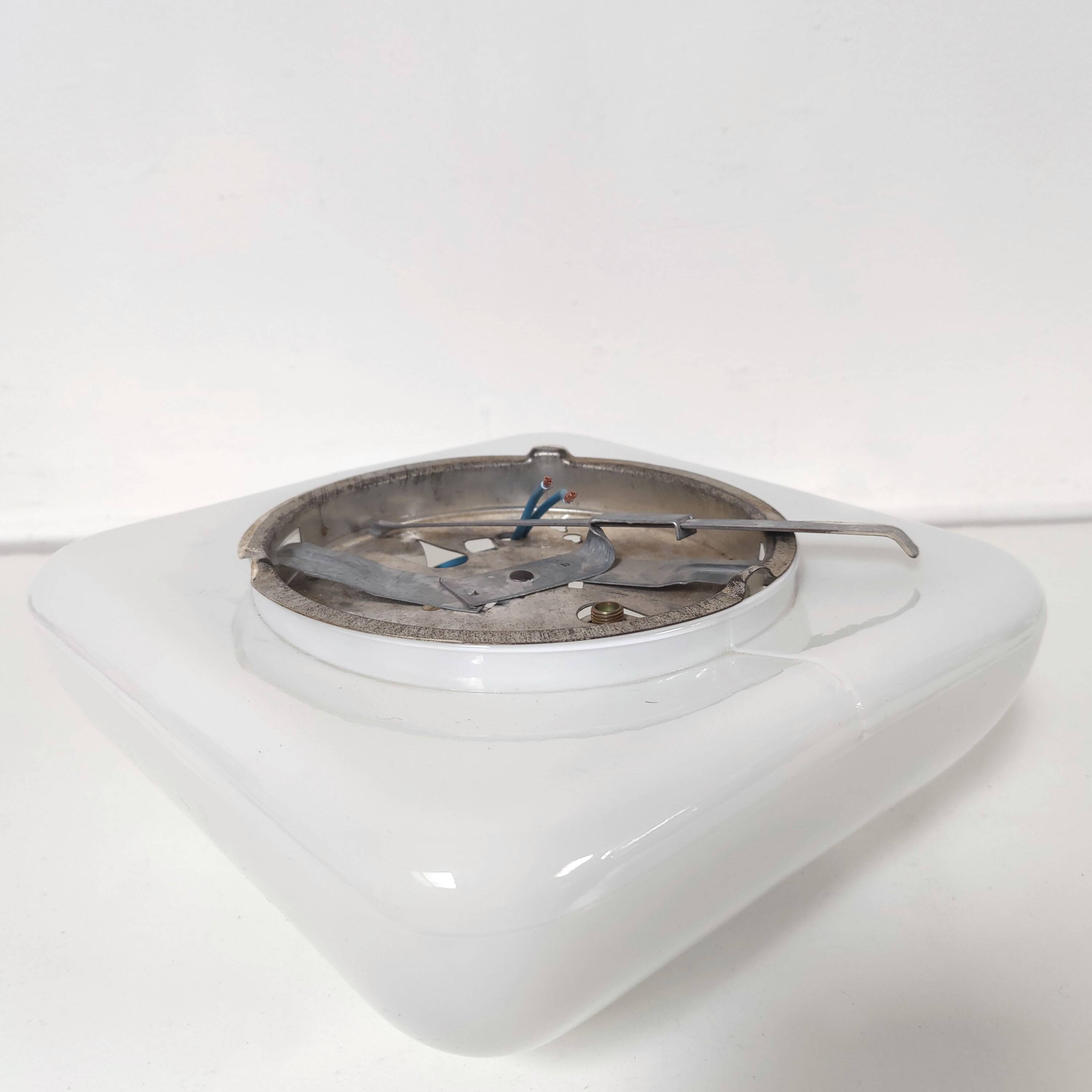 Vintage opaline glass globe square ceiling light/ wall light