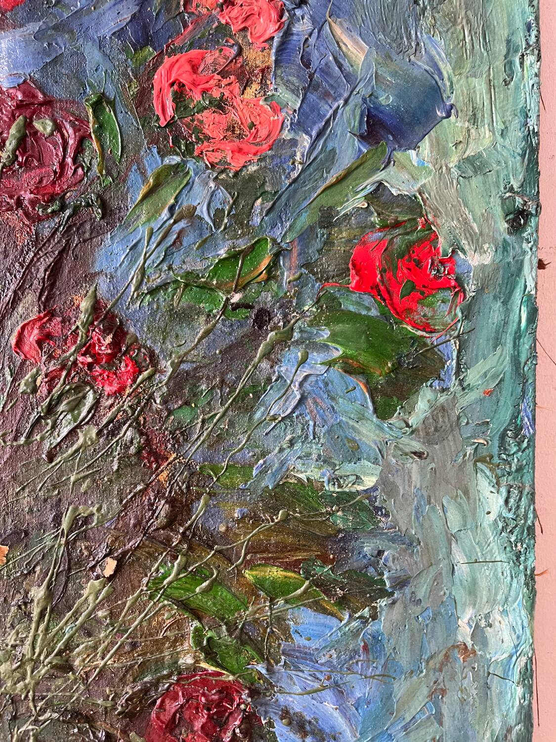 Flower bouquet, knife technique, signed