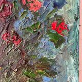 Flower bouquet, knife technique, signed