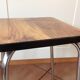 Leather in formica imitation wood and chrome feet / vintage 60s-70s