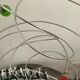 Design lamp of the 80s in brushed aluminum and glass paste